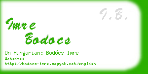 imre bodocs business card
